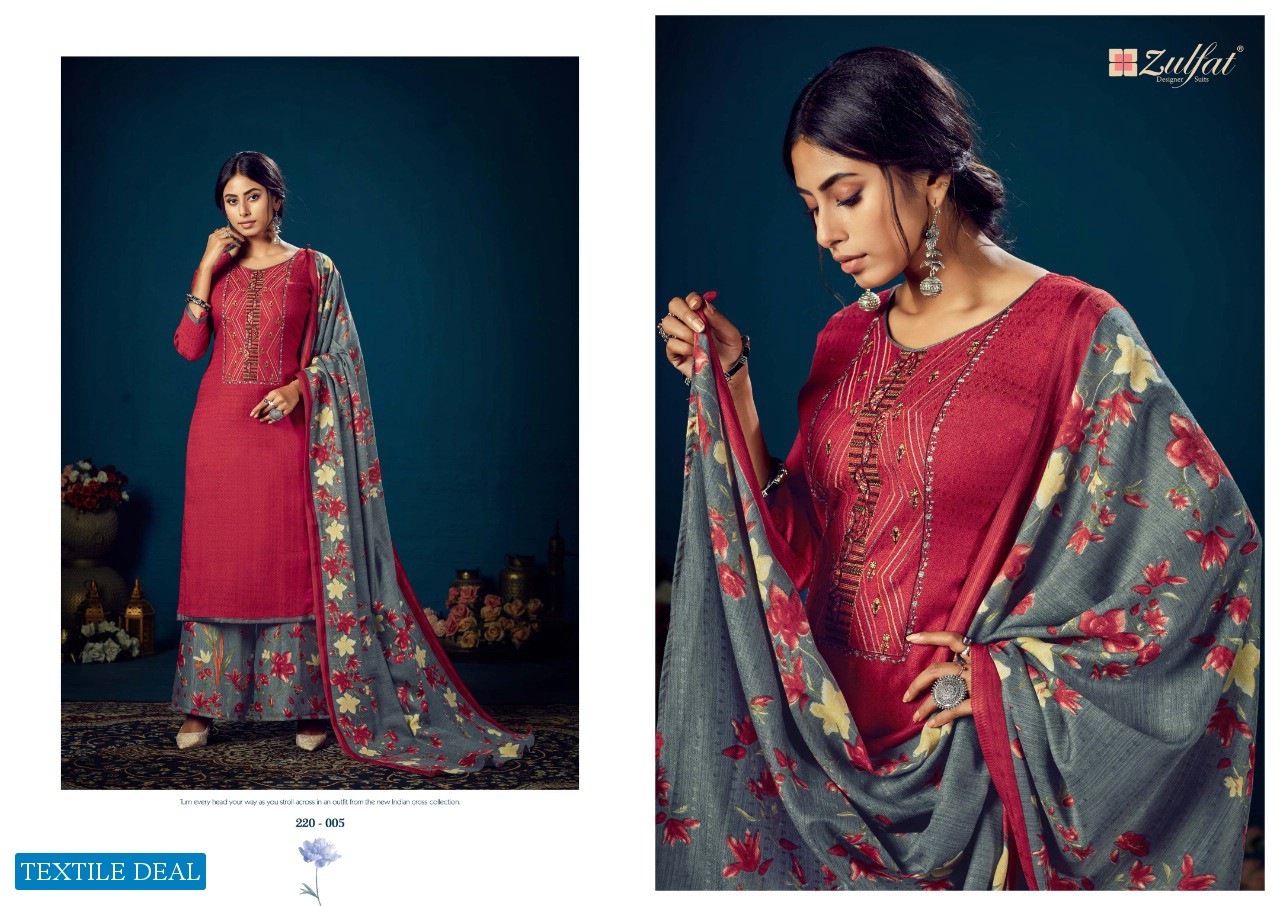 Zulfat Sohni Vol-4 Wholesale Designer Wool Pashmina Dress Material