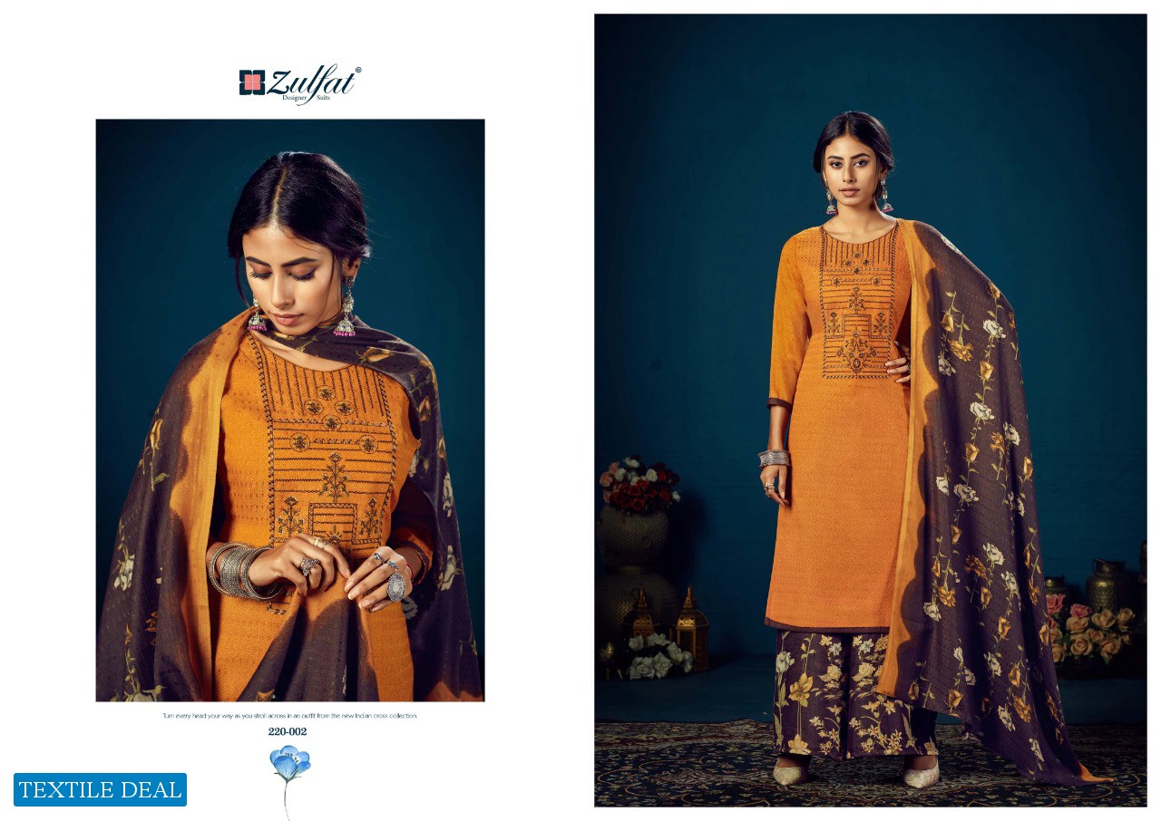 Zulfat Sohni Vol-4 Wholesale Designer Wool Pashmina Dress Material