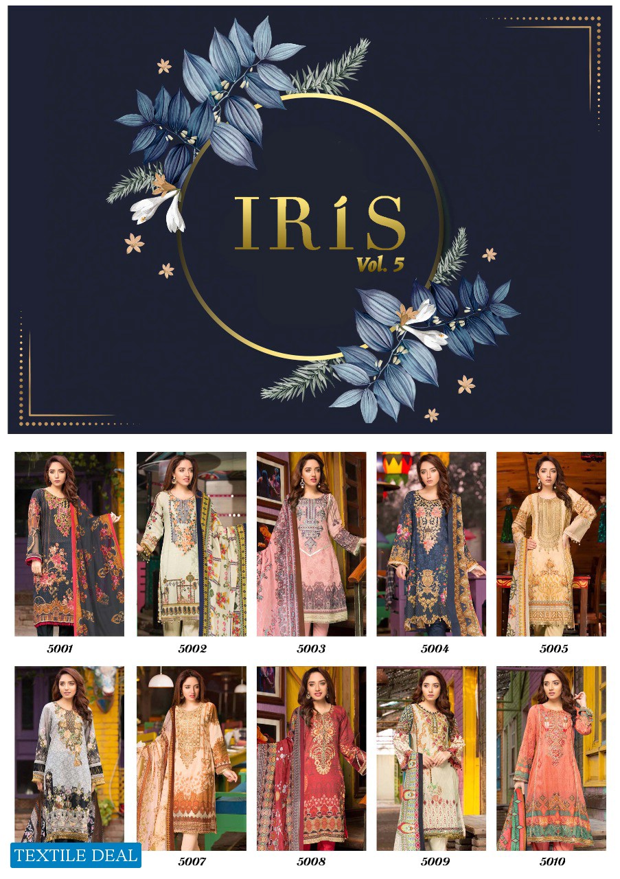 iris Vol-5 wholesale Lawn Printed Dress Material