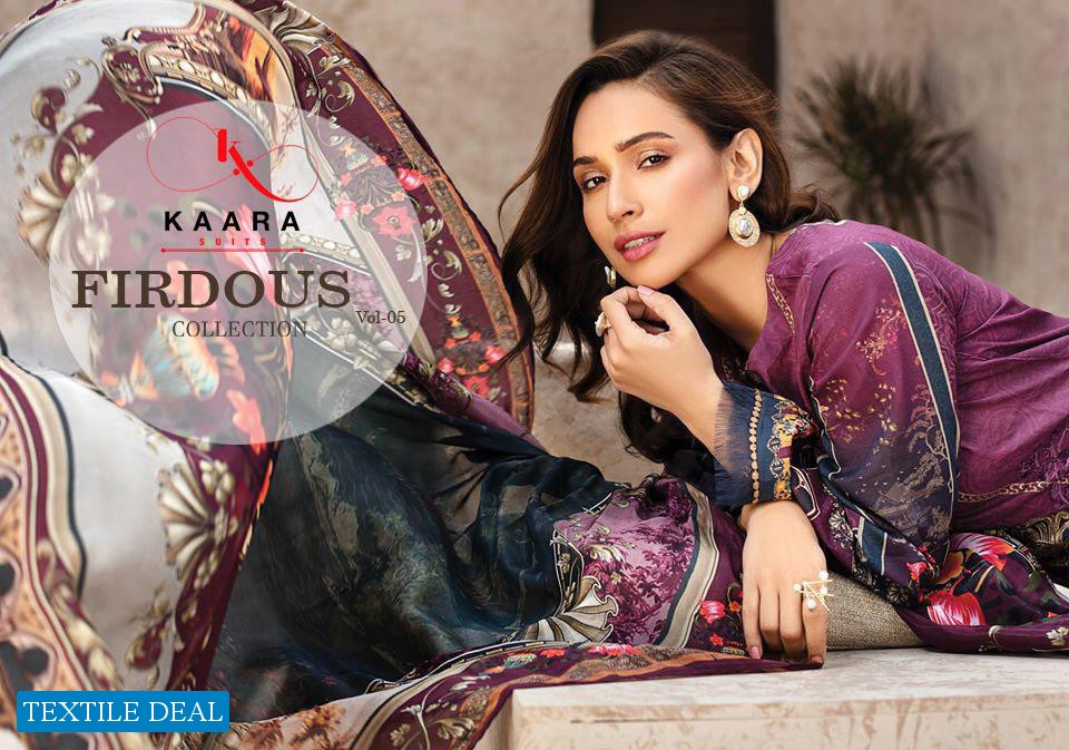 kaara Firdous Lawn Collection Vol-5 Wholesale Cotton Print Dress Material