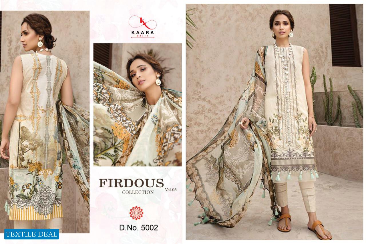 kaara Firdous Lawn Collection Vol-5 Wholesale Cotton Print Dress Material