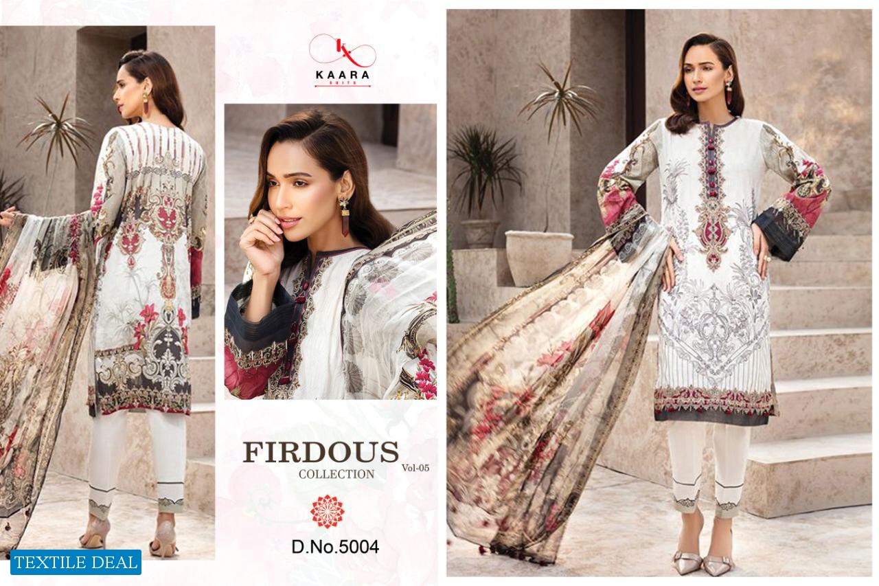 kaara Firdous Lawn Collection Vol-5 Wholesale Cotton Print Dress Material