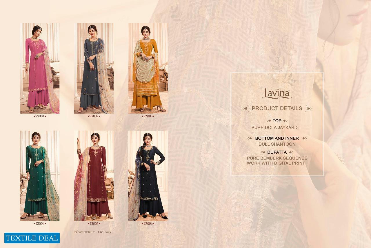 lavina Vol-93 Wholesale Pure Dola jacquard Salwar Kameez