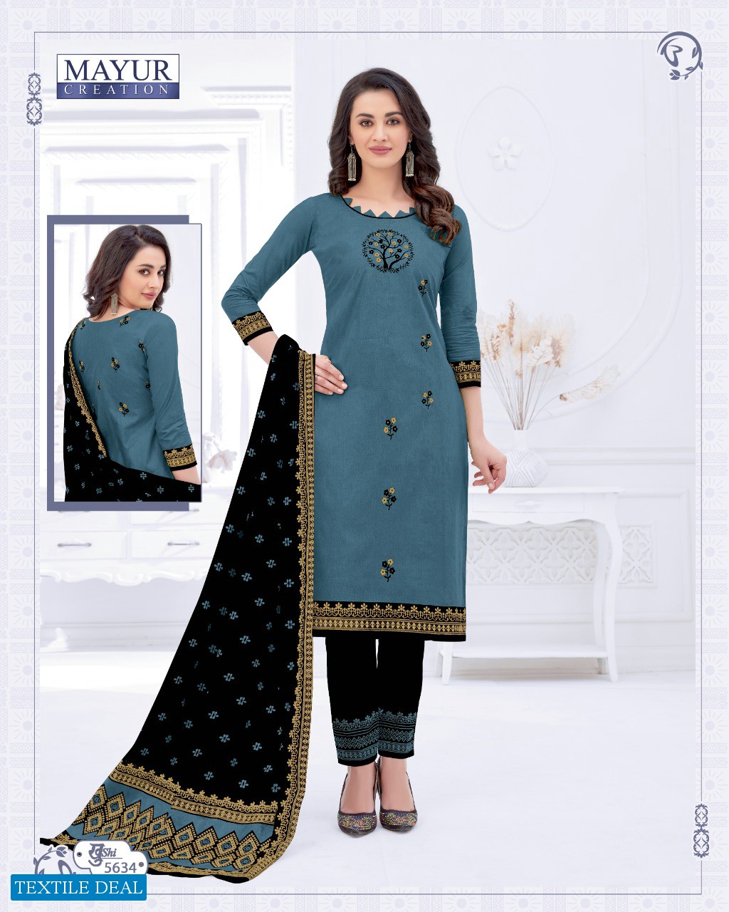 mayur khushi vol-56 Wholesale cotton printed Dress material