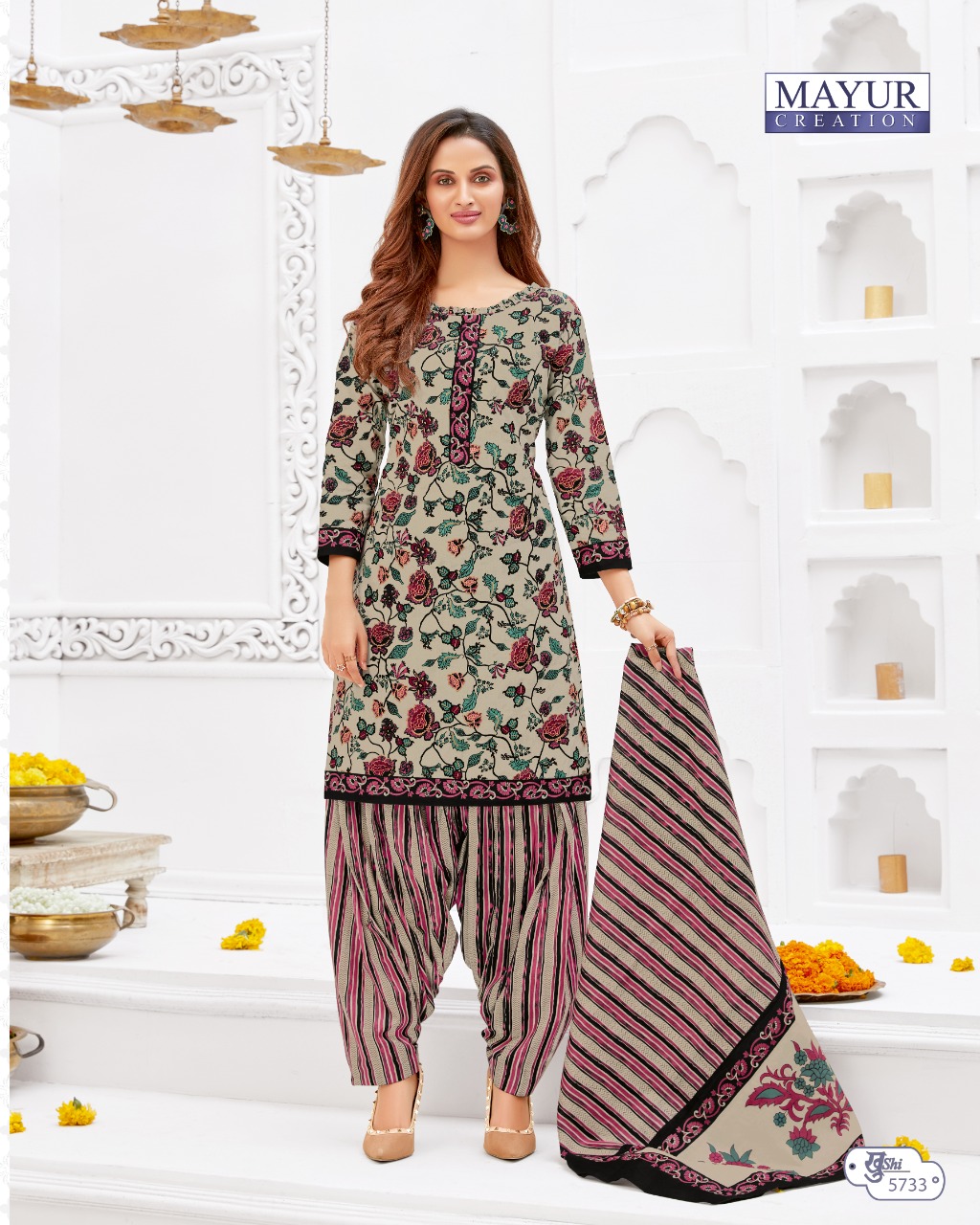 mayur khushi vol-57 Wholesale cotton printed Dress material