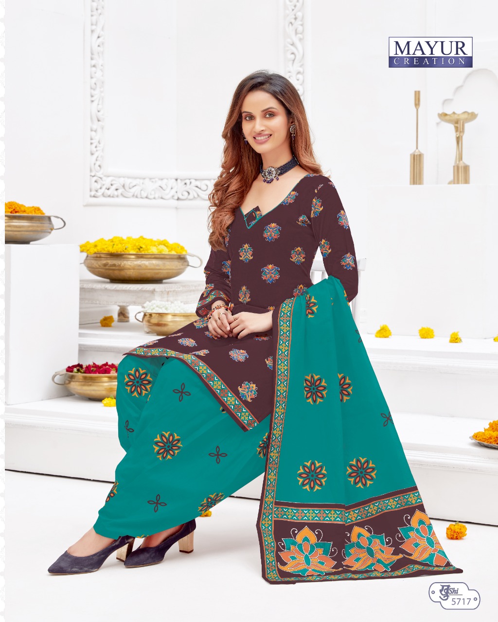 mayur khushi vol-57 Wholesale cotton printed Dress material