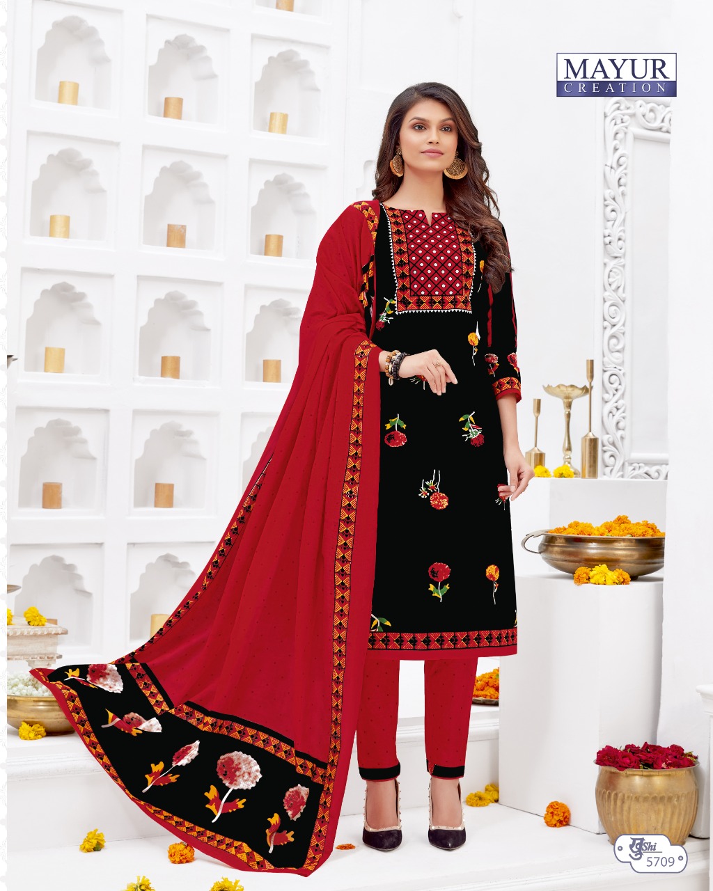 mayur khushi vol-57 Wholesale cotton printed Dress material