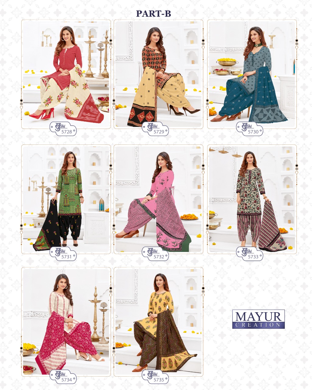 mayur khushi vol-57 Wholesale cotton printed Dress material