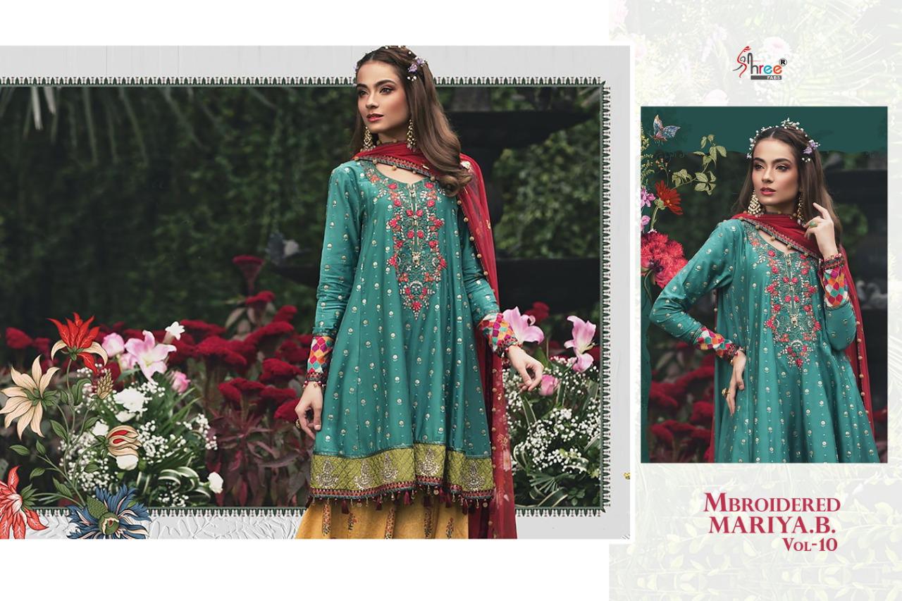 shree fabs mbroidered mariya b vol 10 georgette pakistani suits designs